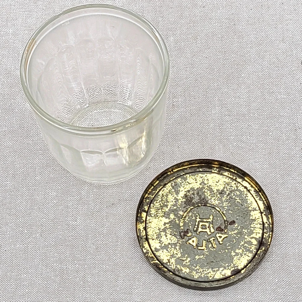 Vintage Hazel Atlas Glass Jelly Preserves Jar Metal Lid Ribbed Canning Jam